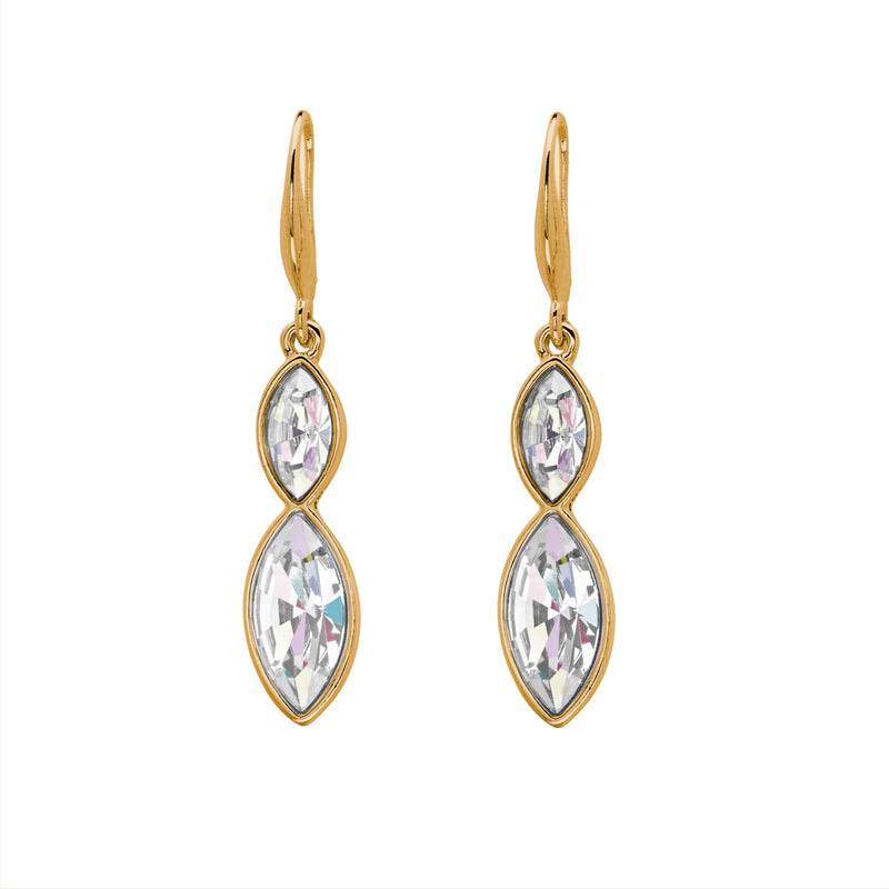 Dual Crystal Marquis Drop Earrings