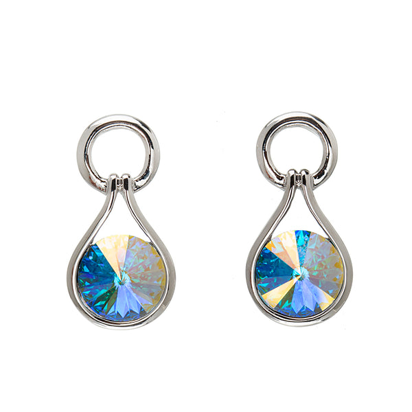 Aurora Borealis Crystal Open Teardrop Earrings
