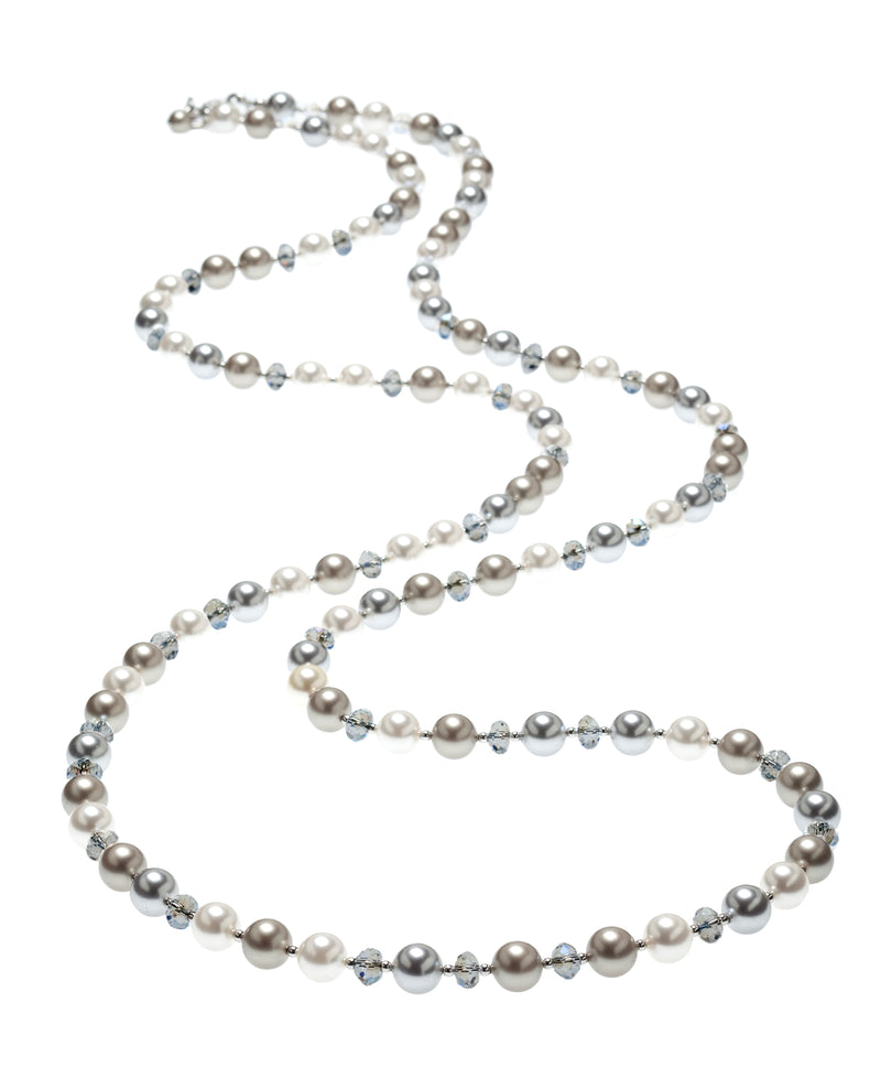 Gradient Pearl & Crystal Station Necklace