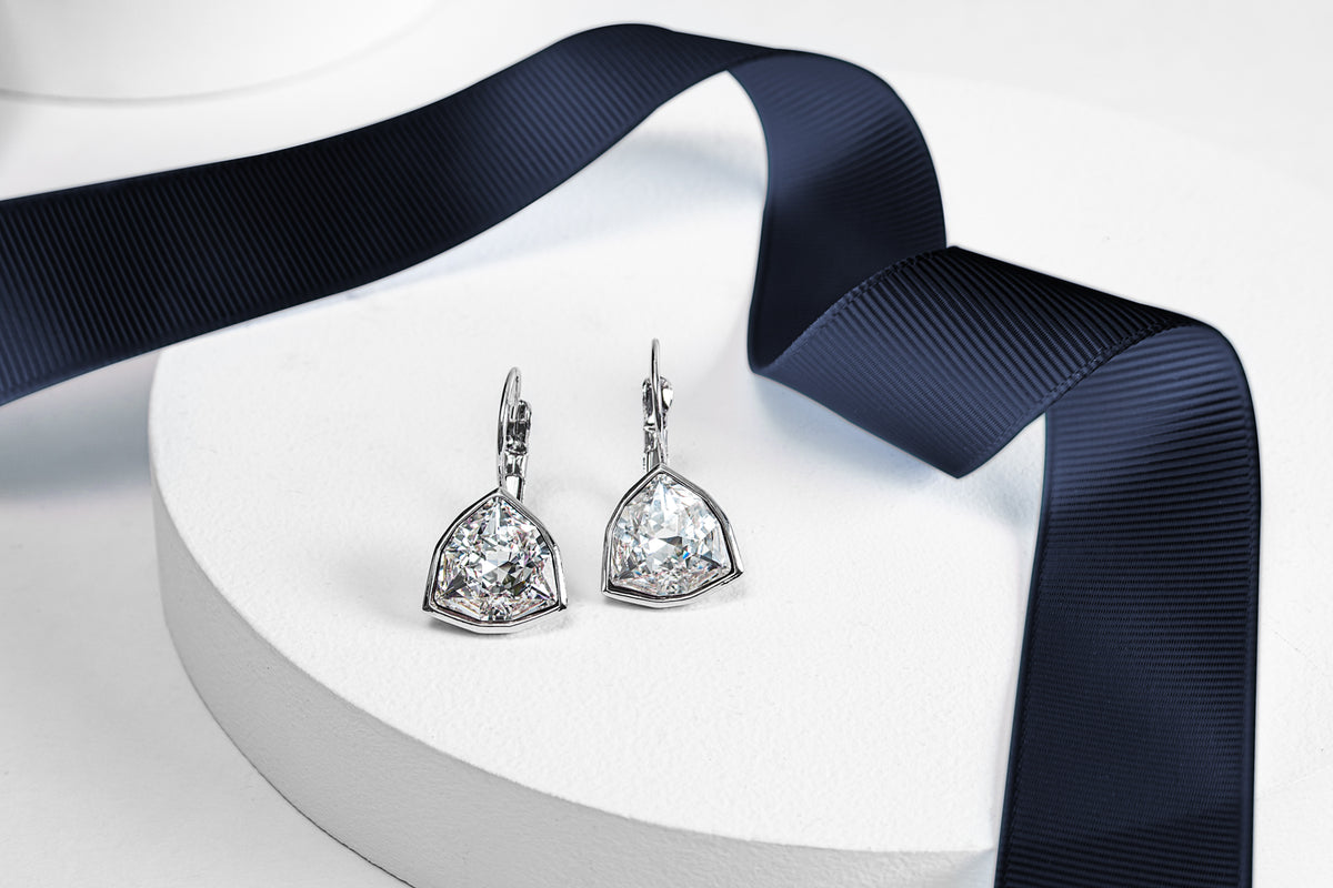 Statement Crystal Trillium Leverback Earrings