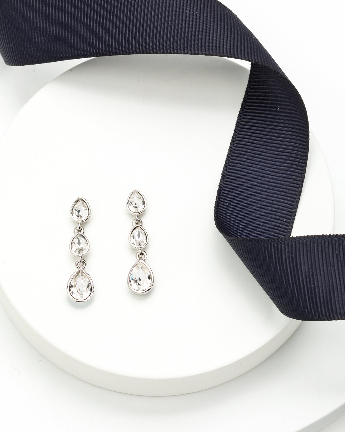 Tri Drop Crystal Earrings with Swarovski Crystals