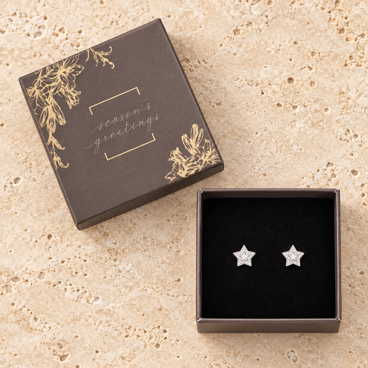 Double Star Stud Earrings Gift Box-thumbmail-3