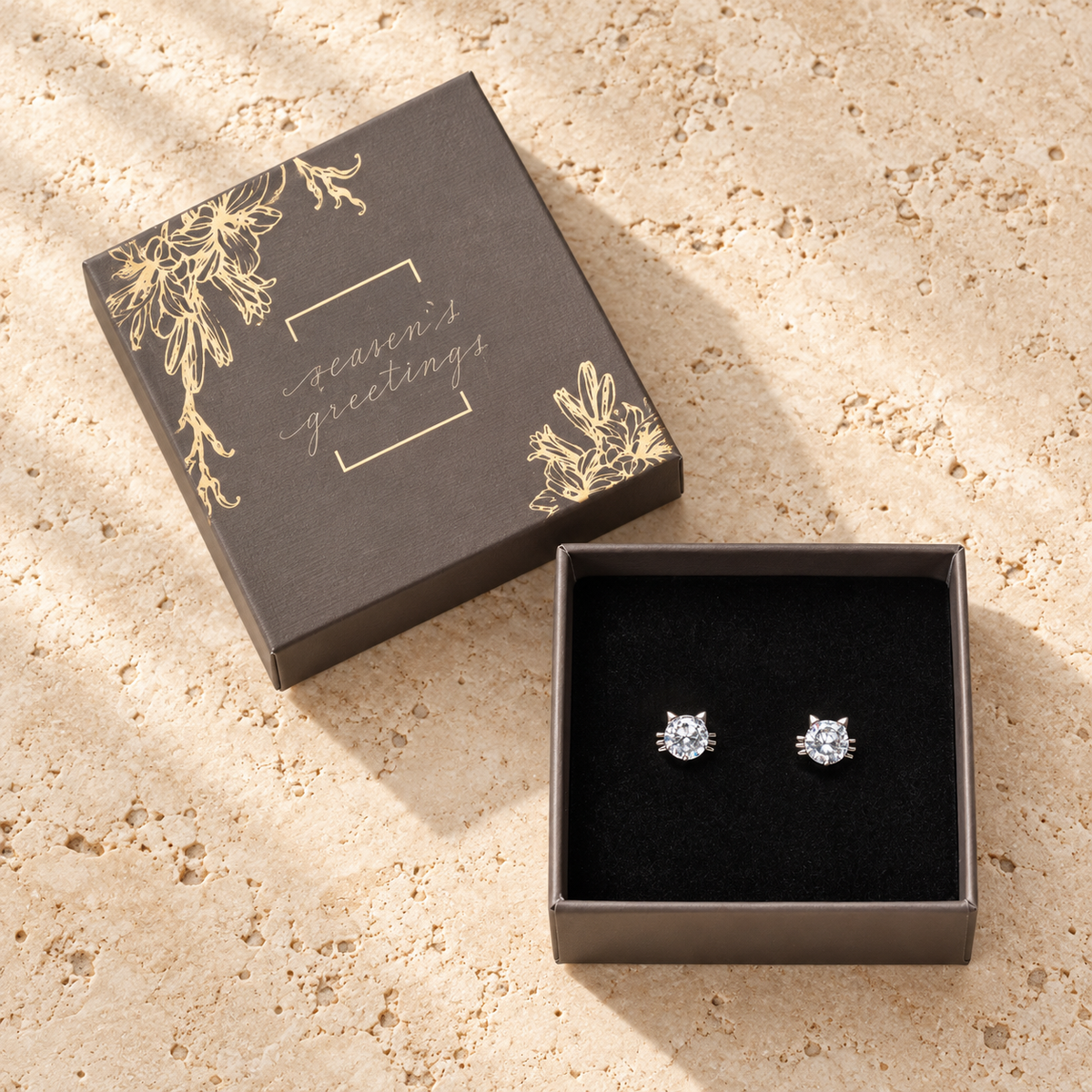 Cat Stud Earrings Gift Box-thumbmail-3