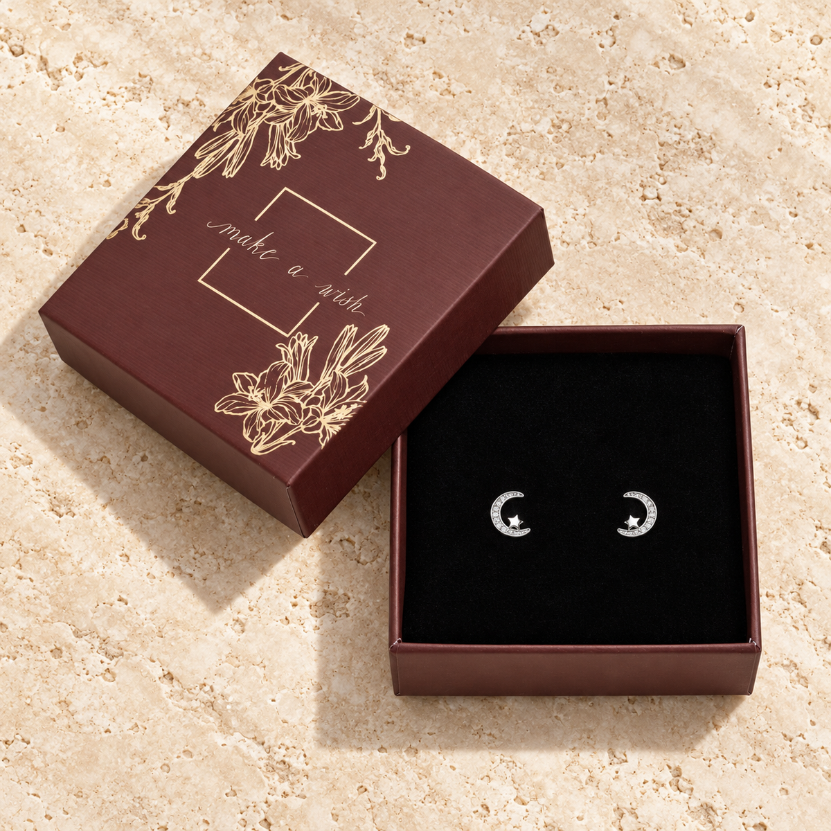 Moon & Star Stud Earrings Gift Box-thumbmail-3