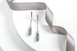 Purple Mix Crystal Pave Drop Earrings