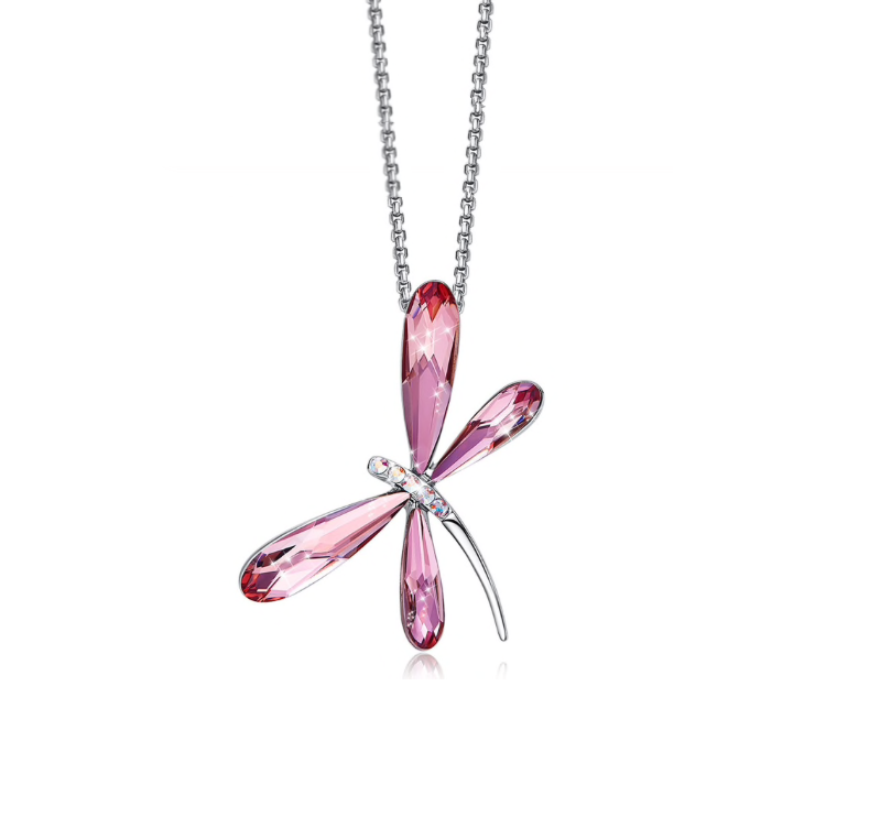 Dragonfly Crystal Neckalce