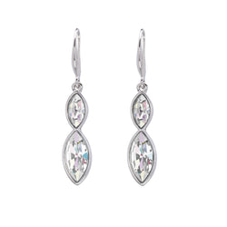 Dual Crystal Marquis Drop Earrings