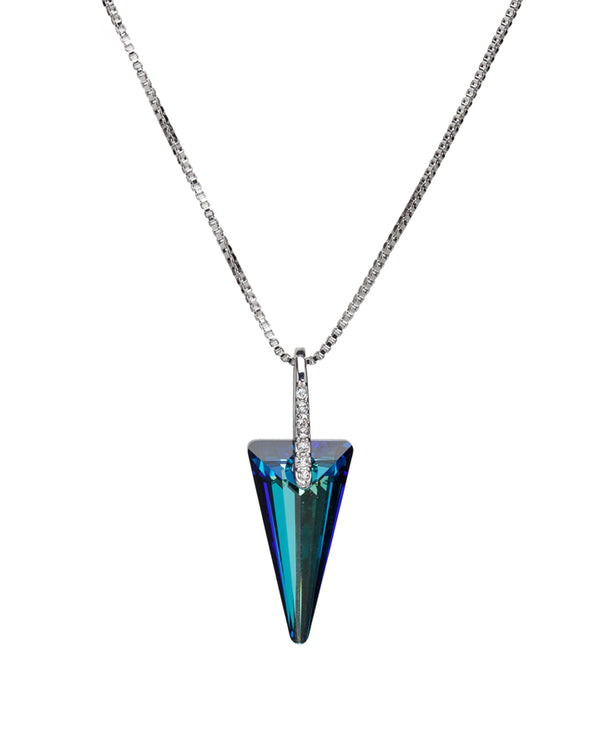 Bermuda Blue Crystal Spike Pendant Necklace