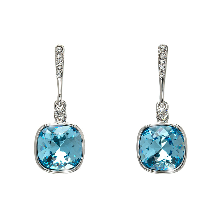 Cushion Cut Crystal Drop Earrings