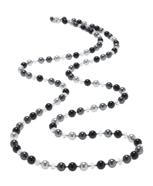 Gradient Pearl & Crystal Station Necklace