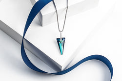 Bermuda Blue Crystal Spike Pendant Necklace
