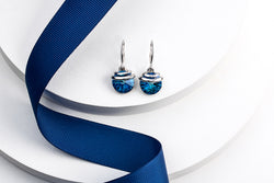 Bermuda Blue Spring Drop Crystal Earrings